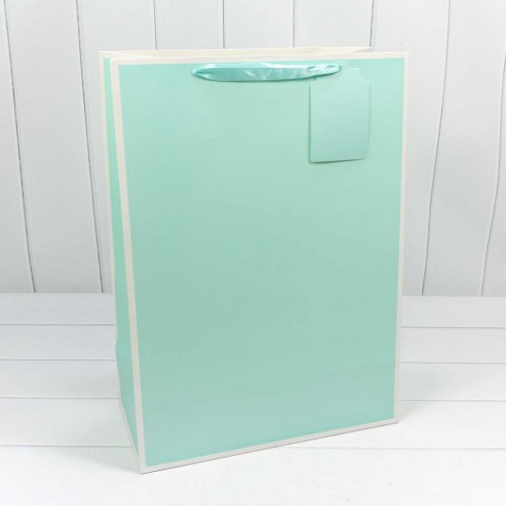 Пакет подарочный 40х55х20см Премиум однотонный в рамке (Микс)