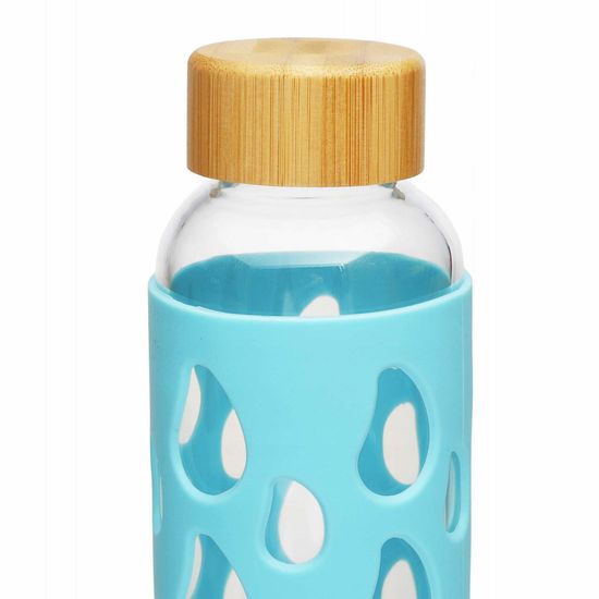 Бутылка для воды 550 мл. Kamille KM 9023 стеклянная в силиконовом чехле