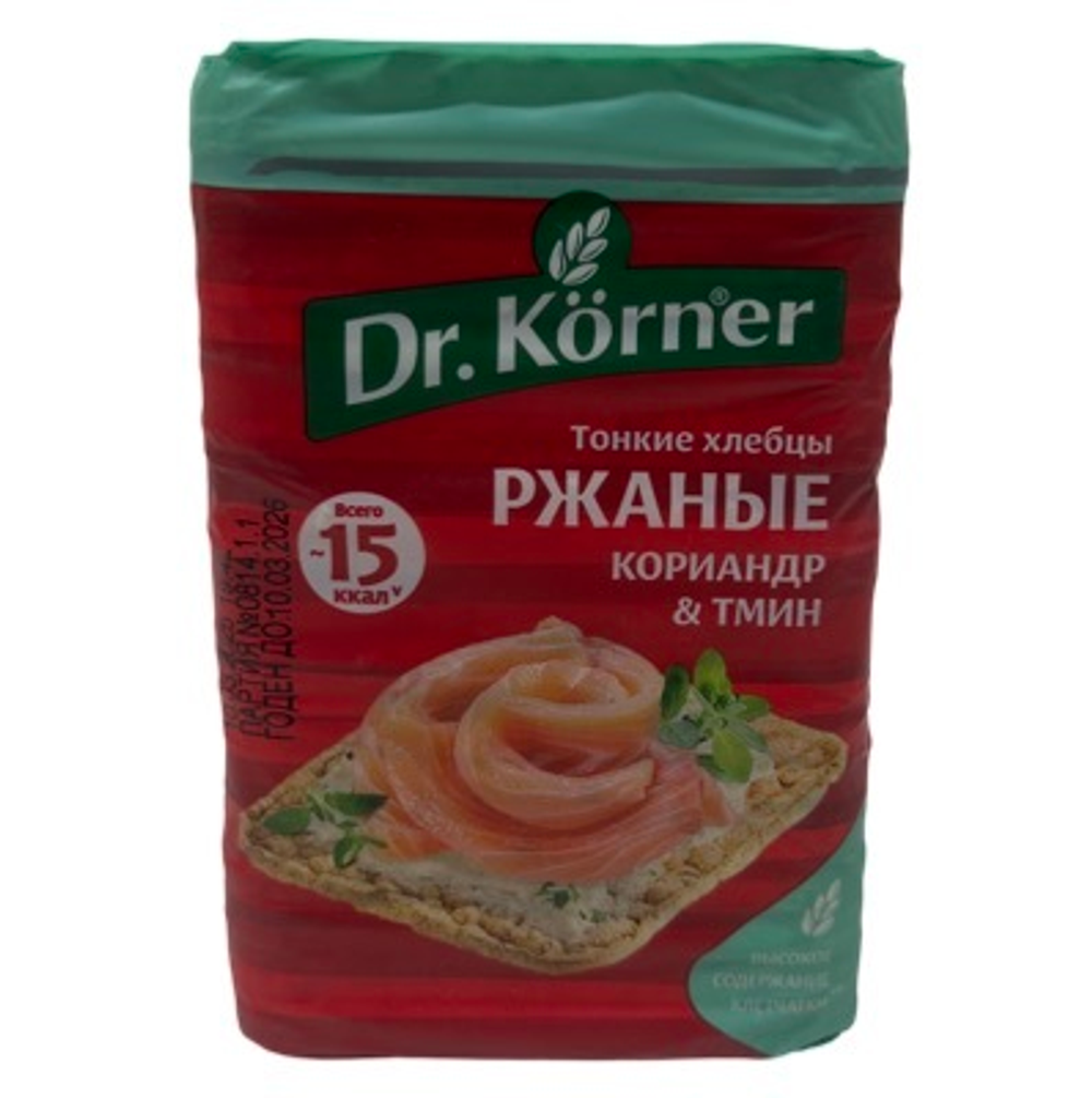 Хлебцы DR KORNER ржаные с кариандром и тмином 100г