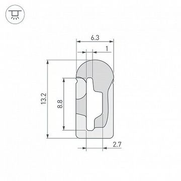 Силиконовый гибкий профиль для контурной подсветки 20м 041087 белый WPH-FLEX-0613-SIDE-S8-20m WHITE Arlight