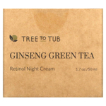 Tree To Tub, ночное омолаживающее увлажняющее средство с ретинолом против морщин, крем для лица с гиалуроновой кислотой для сухой и чувствительной кожи, 50 мл (1,7 жидк. унции)