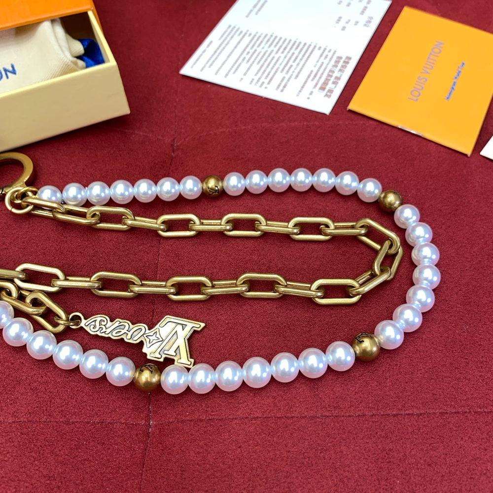 Louis Vuitton Chain Belt Pearls Bag Charm