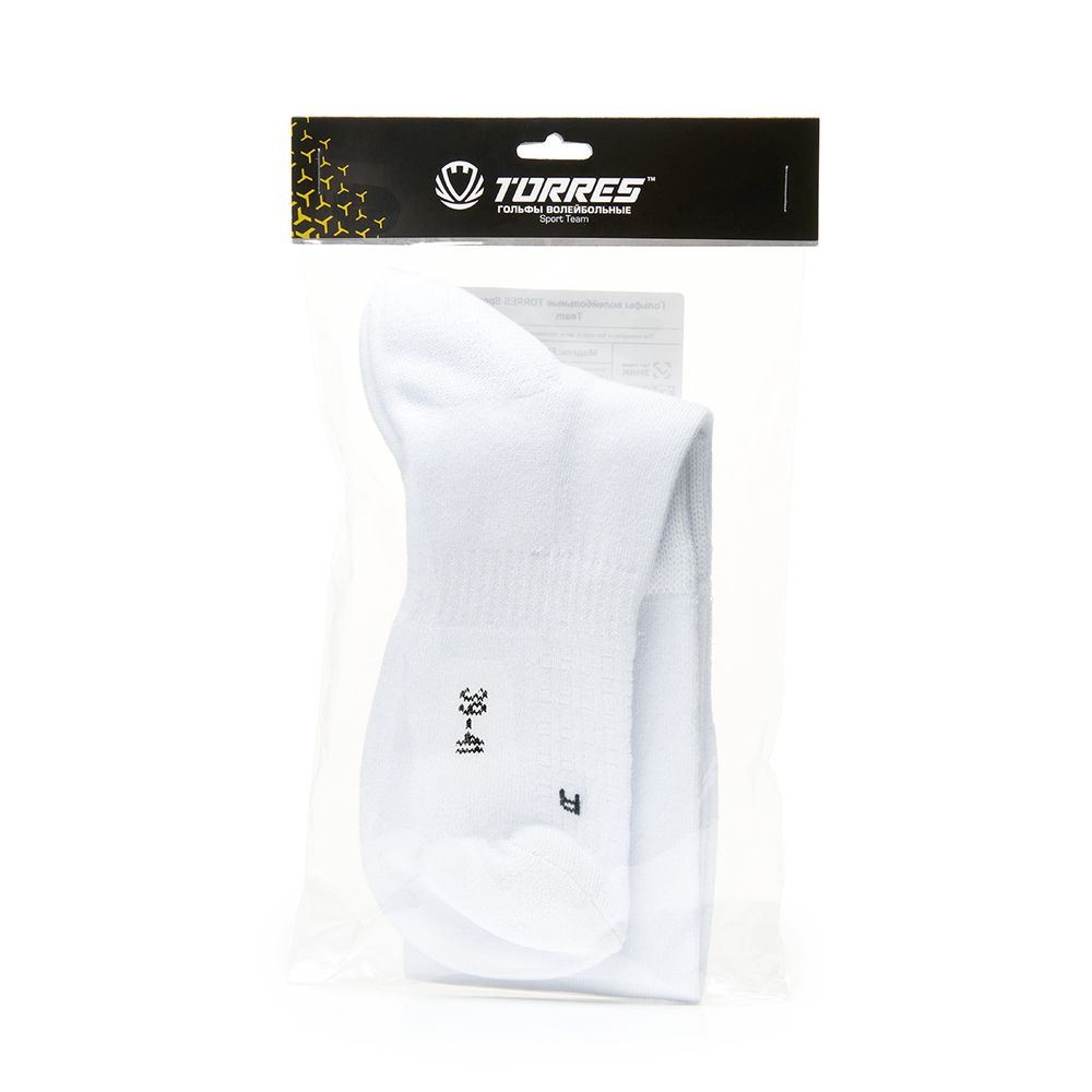 !Гольфы волейб. TORRES Sport Team, FS11011-01-39-41, р.39-41, БЕЛ, хлопок, полиамид, латекс,эластан