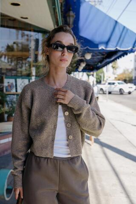 ZARA КАРДИГАН НА ПУГОВИЦАХ, НЕЖНО-КОРИЧНЕВЫЙ