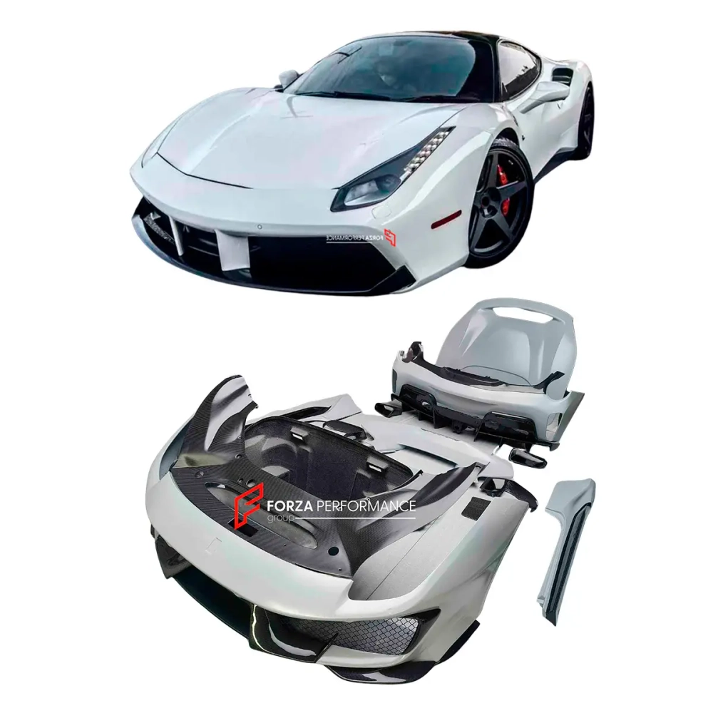 Карбоновый обвес переделка для Ferrari 488 2015-2020 переделка в Pista Феррари