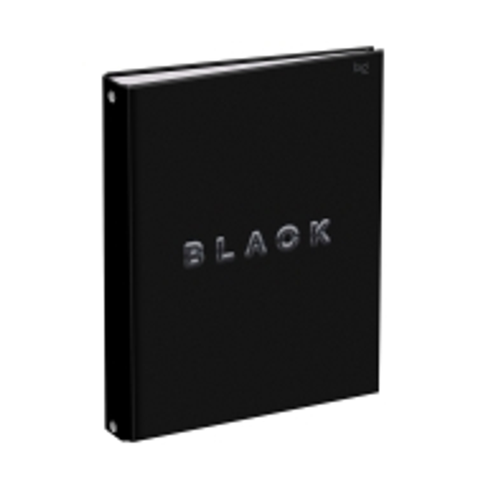 Тетрадь на кольцах А5, 120л., BG "Just black", soft-touch ламинация, выб. лак