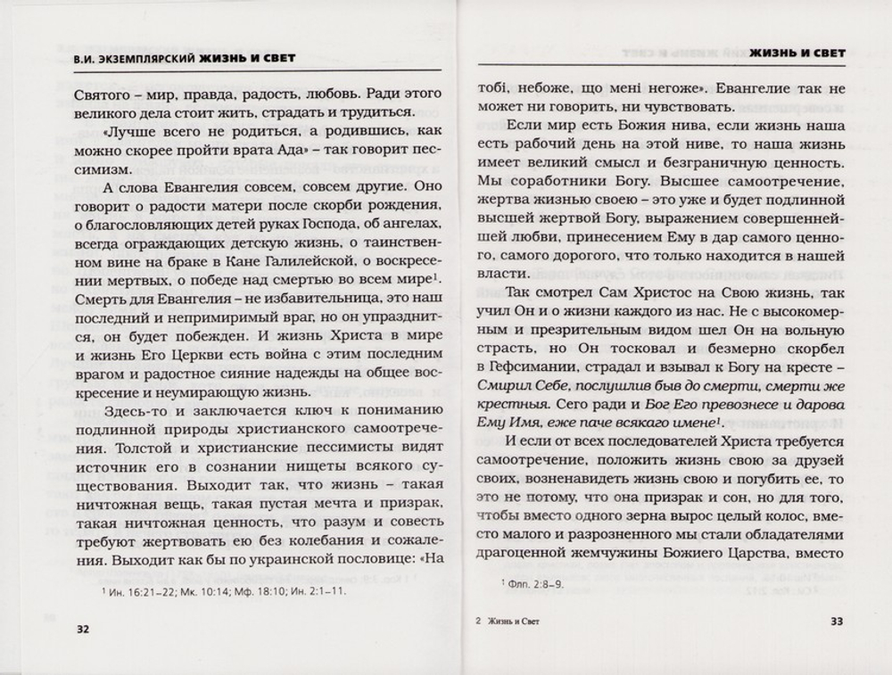 Жизнь и свет. Богословский беседы В. И. Экземплярского