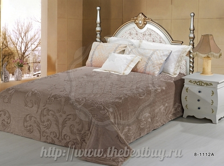 Покрывало из искусственного меха:  Деви (арт. YL8-1112A)  -   220х240 см. - кофе