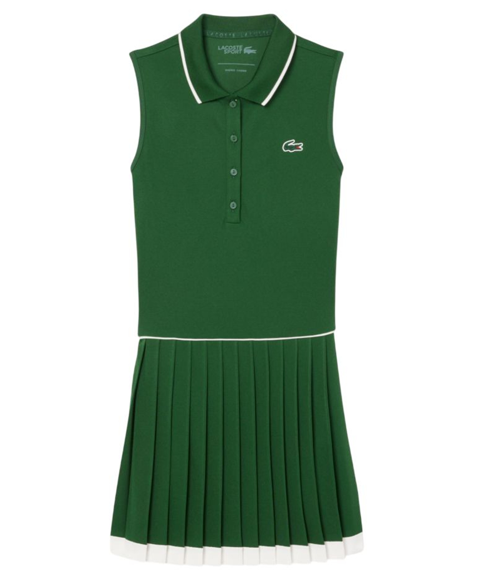Теннисное платье Lacoste Ultra Dry Tennis Heritage - green/white