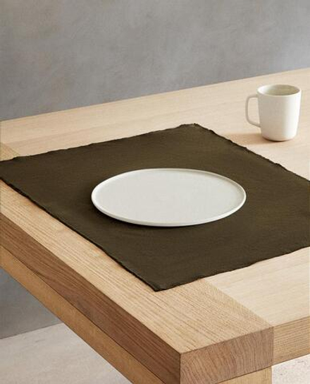 ZARA HOME ЛЬНЯНАЯ САЛФЕТКА, ХАКИ