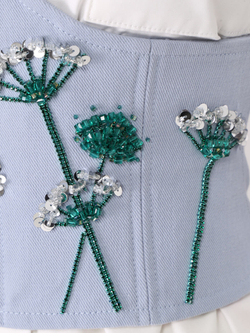 Корсет FLOWER, голубой