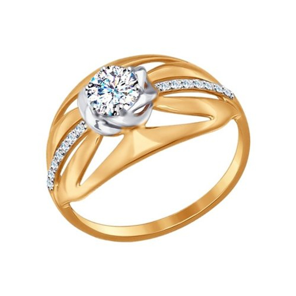 Кольцо из золота с фианитами