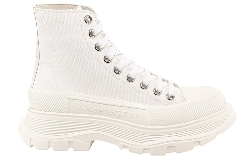 Alexander McQueen Tread Slick Boot Canvas White White Women"s