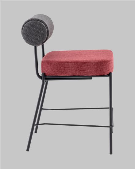 Стул полубарный Ponpoun тёмно-серый бордо