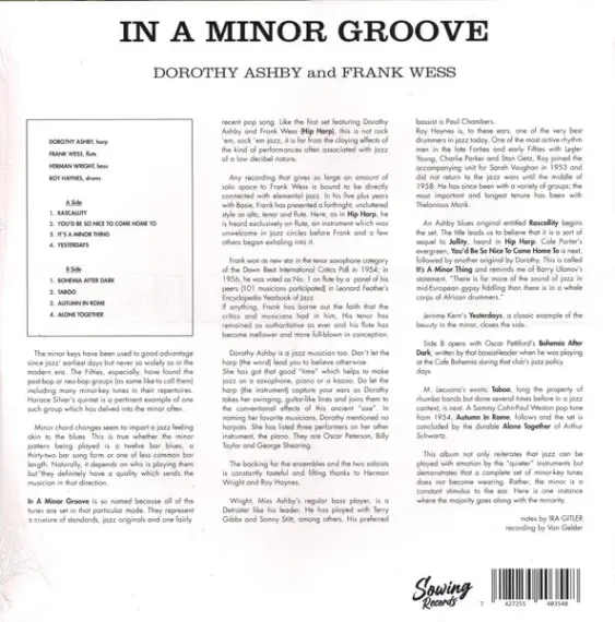 Dorothy Ashby and Frank Wess - In A Minor Groove - Clear LP