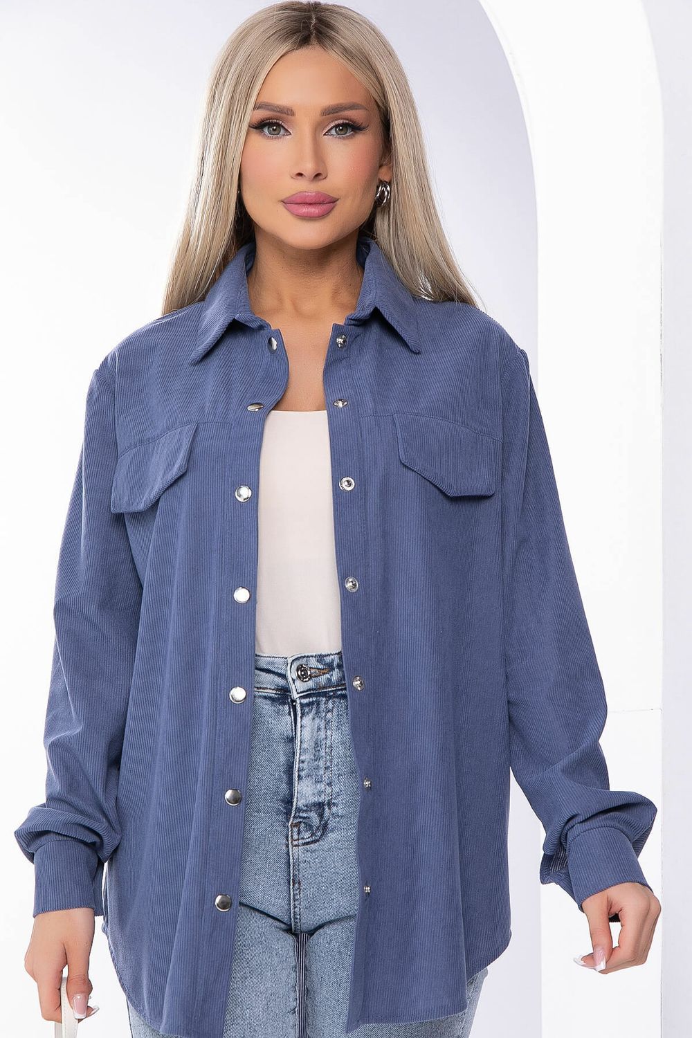 Рубашка "Дыхание весны" (джинс) Б8228 LT Collection (Акция)