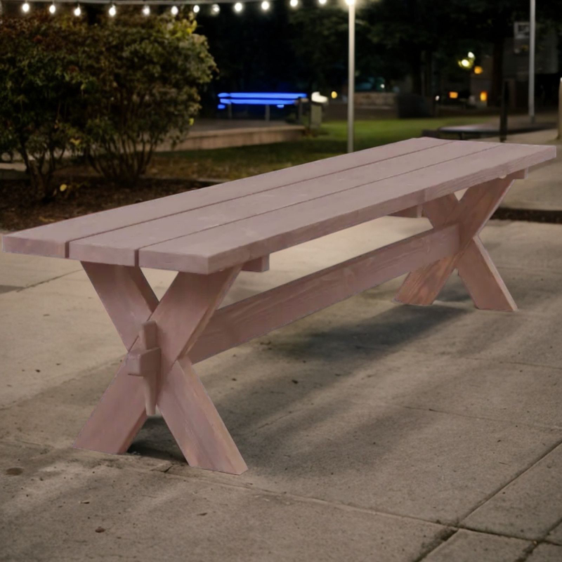 Скамейка садовая, 200х44х44, Осло, для кухни, банкетка в прихожую, из массива дерева, венге, Dipriz