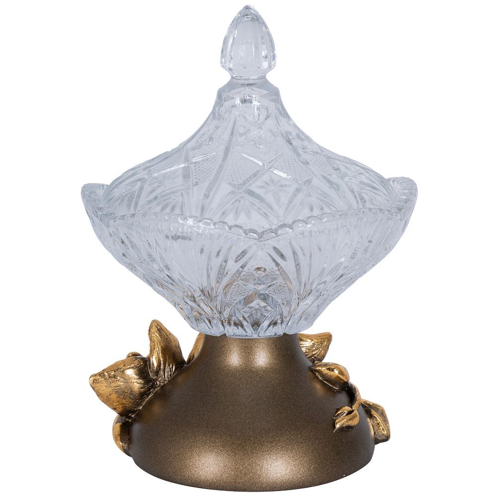 Сахарница стеклянная с крышкой Орхидея Лайм Бронза