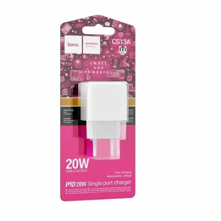 Сетевая зарядка с поддержкой быстрой зарядки PD 3А 20Вт USB-C HOCO CS13A белый
