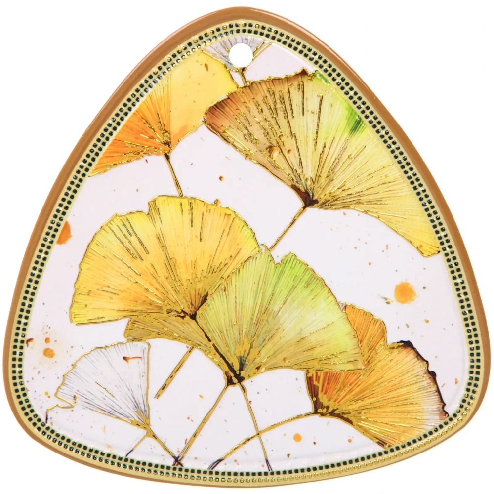 Подставка керамическая 19,5 см «Гинкго» желтые листья