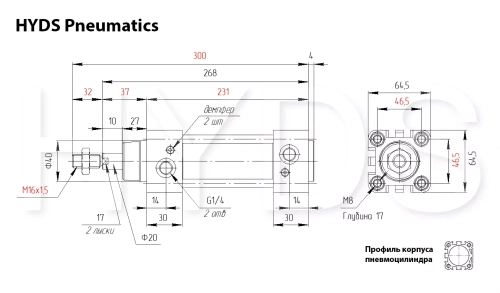 DNC-50-125-PPV-A Пневмоцилиндр