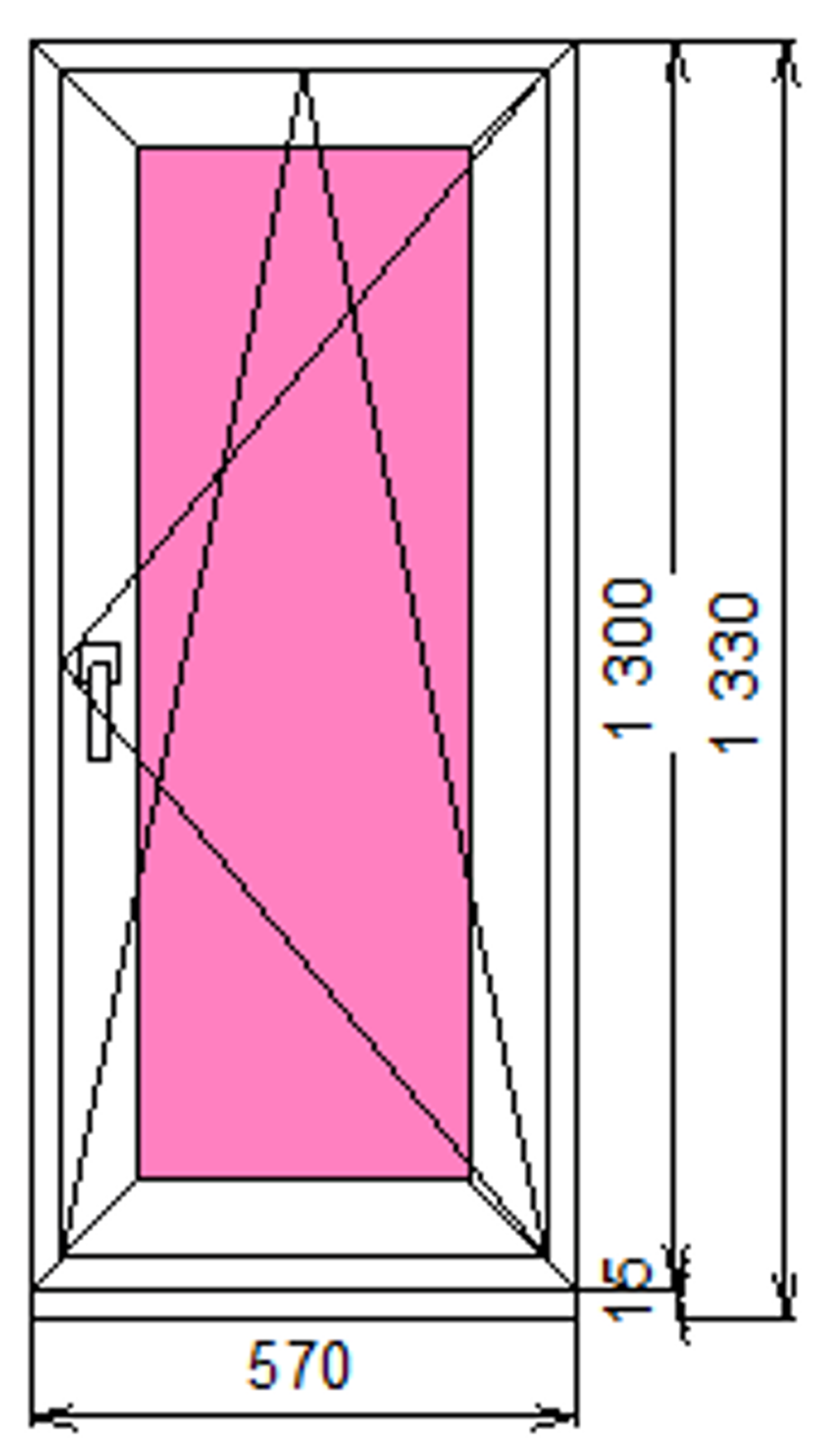 Пластиковое окно 1300 х 570 ТермА Эко
