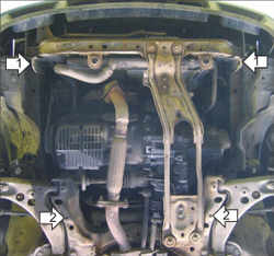 Защита картера Двигателя, КПП. 2 мм, Сталь. для Mazda 323 IV 1989-1994 MOTODOR.01103