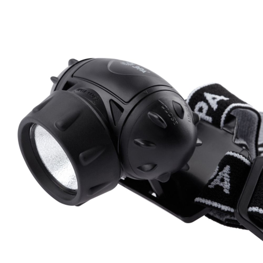 Фонарь налобный светодиодный ЭРА GB-410 на батарейках 3хААА, 3 режима, черный, IP44