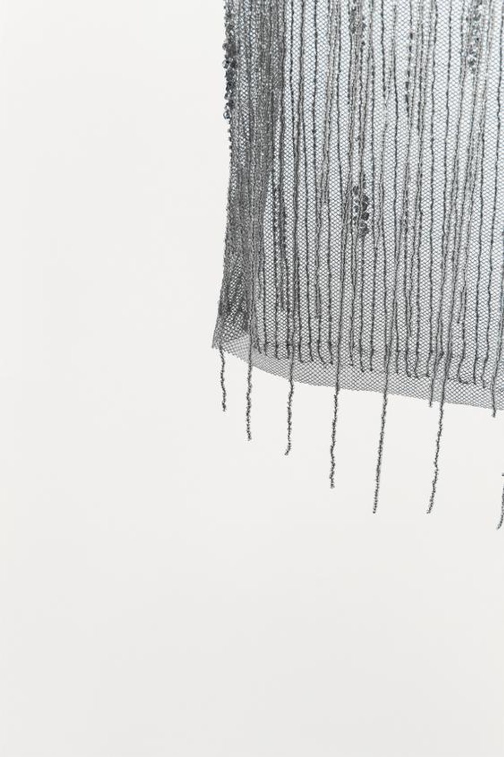 ZARA СЕТЧАТЫЙ ТОП С БУСИНАМИ И ОТКРЫТОЙ СПИНОЙ, СЕРЕБРИСТЫЙ