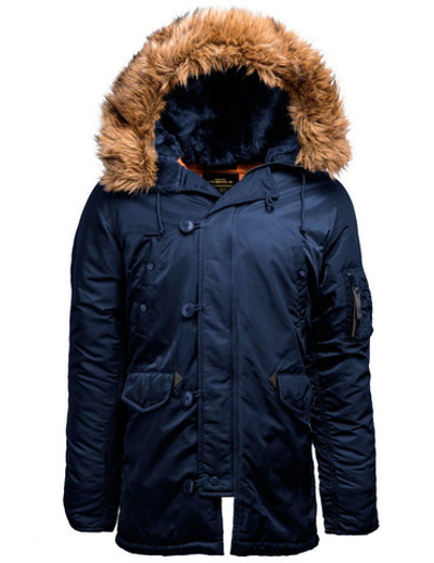 Куртка Аляска Alpha Slim Fit N-3B (т. синяя - r.blue/orange)