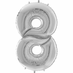 Шар фольгированный Цифра 8 162 см (Серебряный)