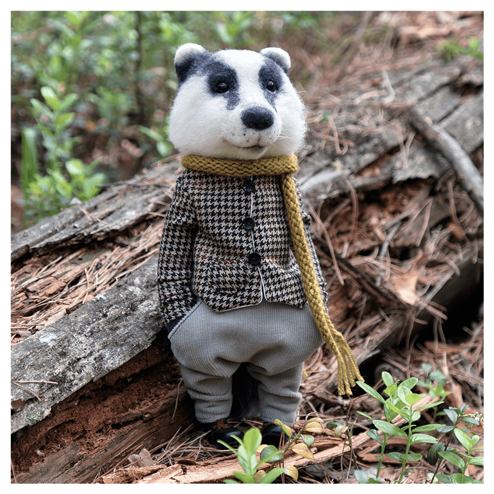 Валяная игрушка «Барсук Савва»