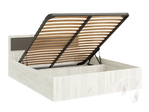 Кровать с подъемным механизмом 1;4м Спальня Фиеста NEW (дуб крафт белый/графит)