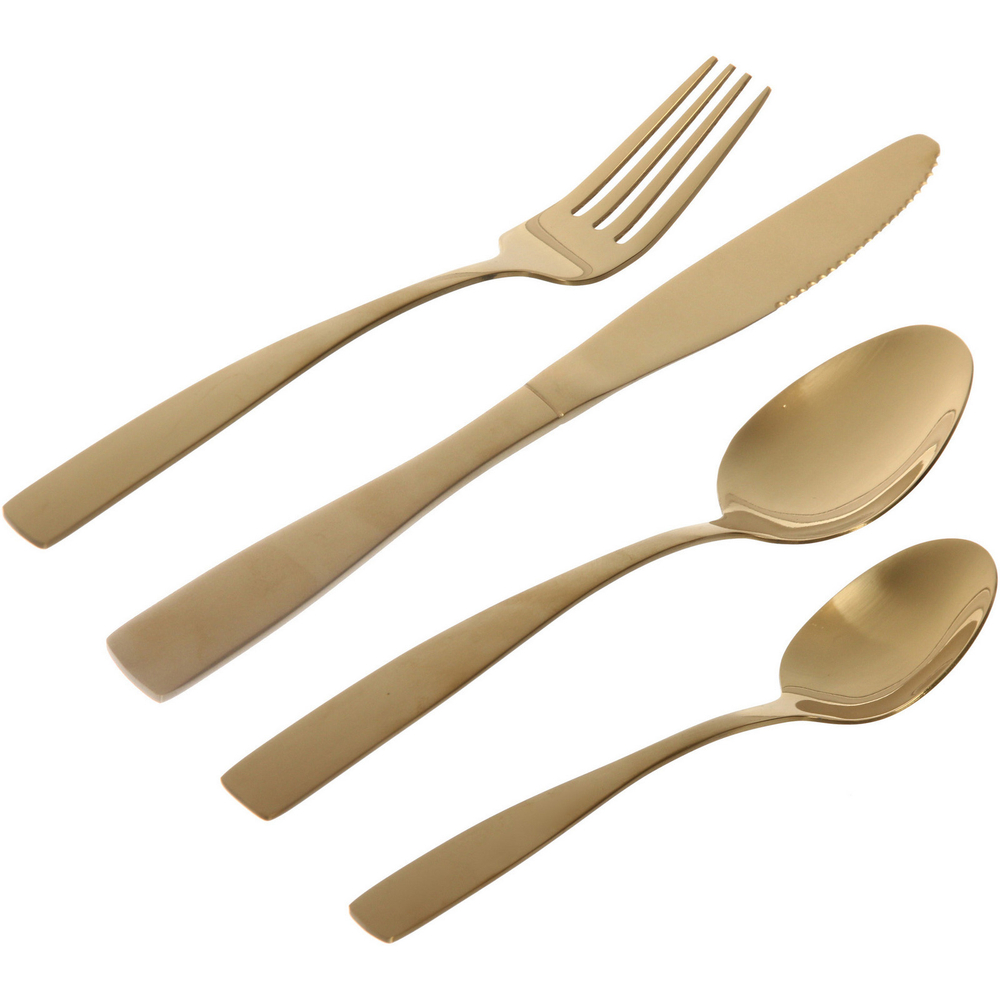 Набор столовых приборов «SOLID» 24шт (6ножей, 6вилок, 6ст.ложек, 6ч.ложек), золото