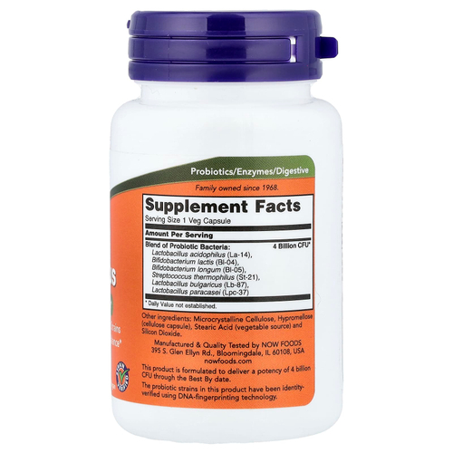 NOW Foods, 4x6, ацидофильные лактобактерии, 60 вегетарианских капсул
