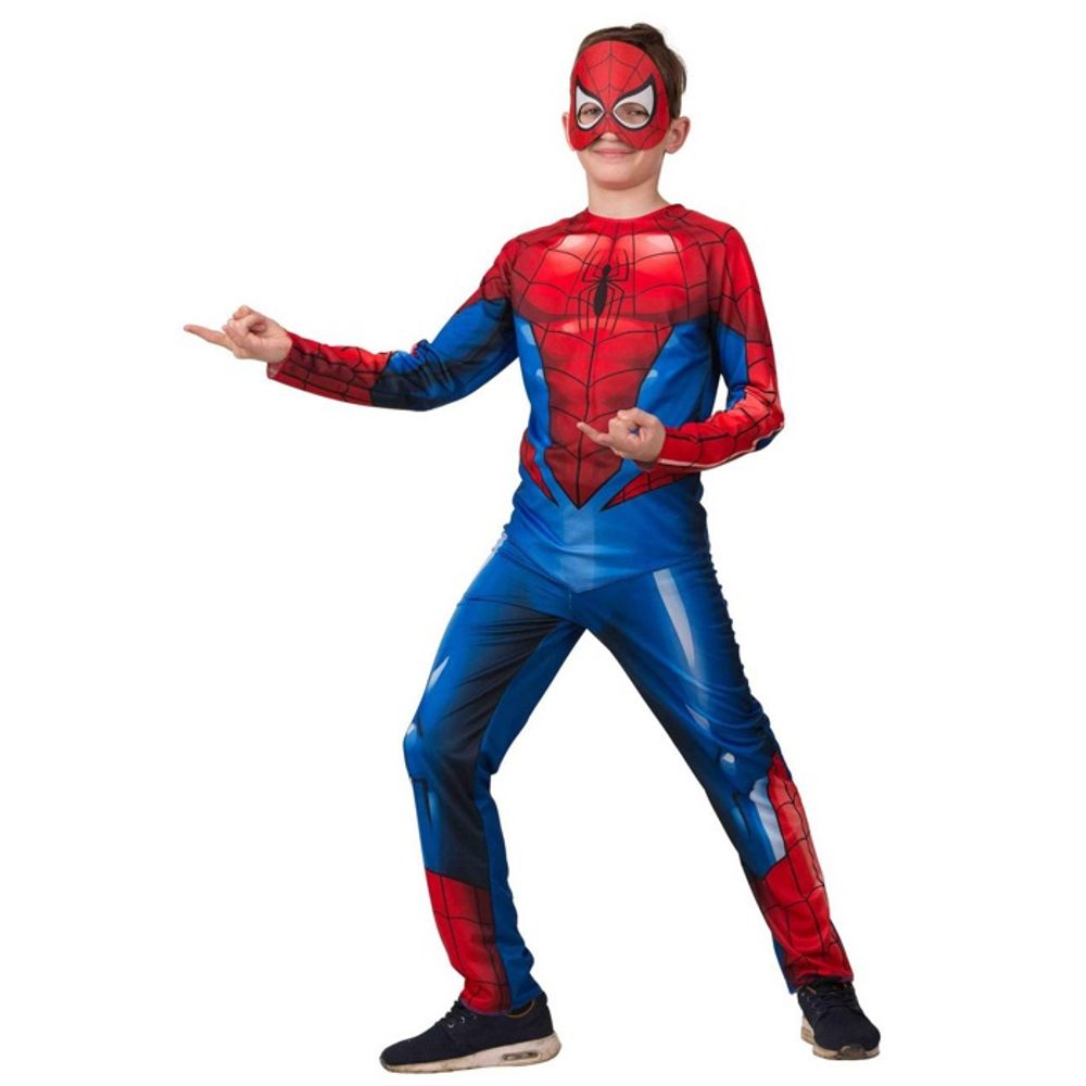 Карнавальный костюм Человек Паук, текстиль, рост 122 см #67774