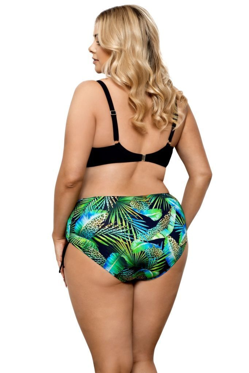 Раздельный купальник с растительным рисунком на плавках (Размер: 85C/42) (Цвет: разноцветный)