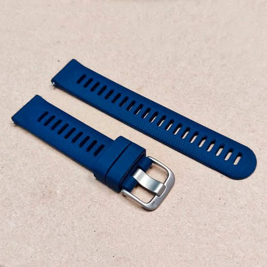 Ремешок 18 мм силиконовый для Garmin Venu 2S, Vivoactive 4S, Forerunner 255S, Forerunner 265S быстросъемный Quick Release (Темно-синий)