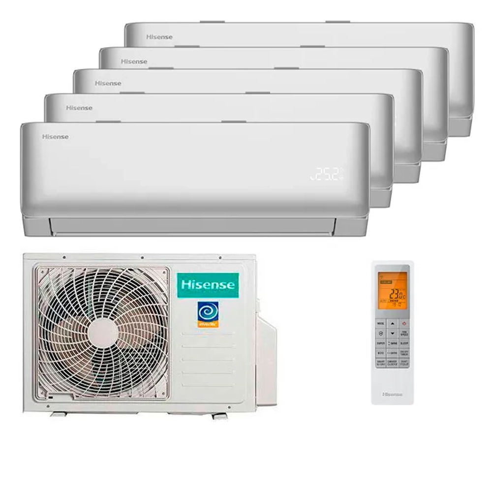 Мульти сплит-система Hisense на 5 комнат (20+20+20+20+20 кв.м.) VIBE PRO SILVER