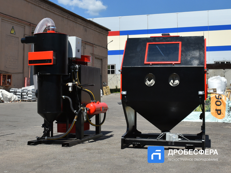 Пескоструйная камера PST КСО-135-Н-ФВР-М (4кВт) с боковой загрузкой