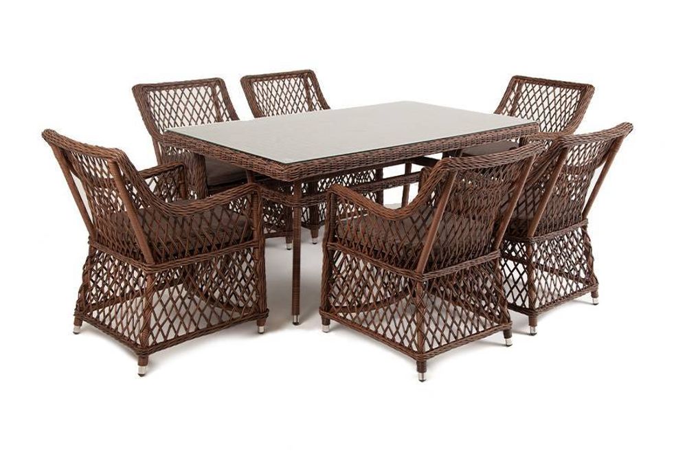 "Латте" обеденная группа плетеная, цвет коричневый