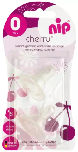 Соска силиконовая для бутылочки NiP "Cherry" S 2 шт. с 0 месяцев