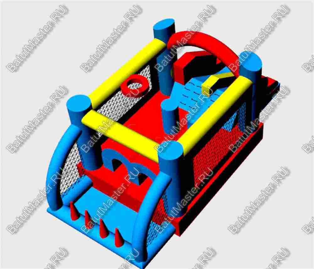 Детский надувной батут "Батутный дрифт", 5.5*2.5*2 м