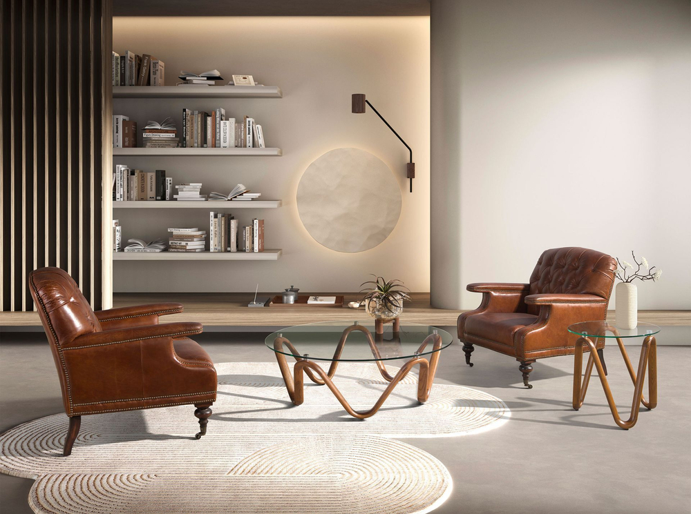 Кресло Chester 5163 из коньячно-коричневой кожи