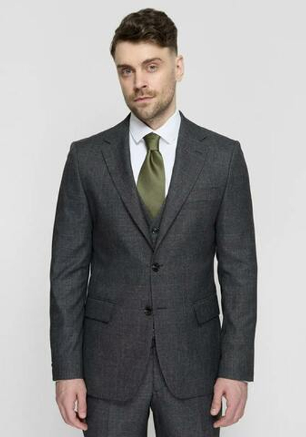 Мужской классический костюм тройка (серый) в клетку