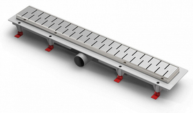 Душевой лоток с рамкой и решеткой MCH Chudej CH 850/50 MN (решетка Medium, хром, 85 х 6 х 6,5 см), с боковым сливом D50