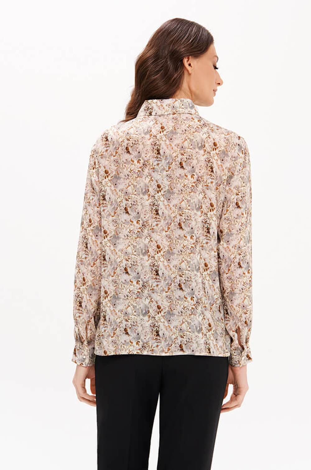 23382 Блузка женская (серо-бежевый принт)