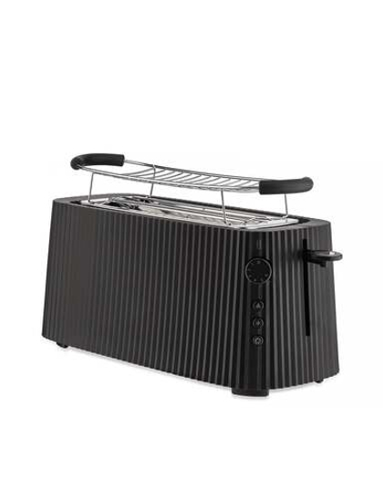 Тостер с двойным длинным отсеком Alessi Plissé, Black