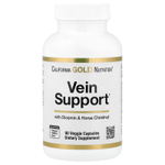 California Gold Nutrition, добавка для поддержки вен с диосмином, иглицей колючей, конским каштаном, биофлавоноидами и ферментами, 90 растительных капсул