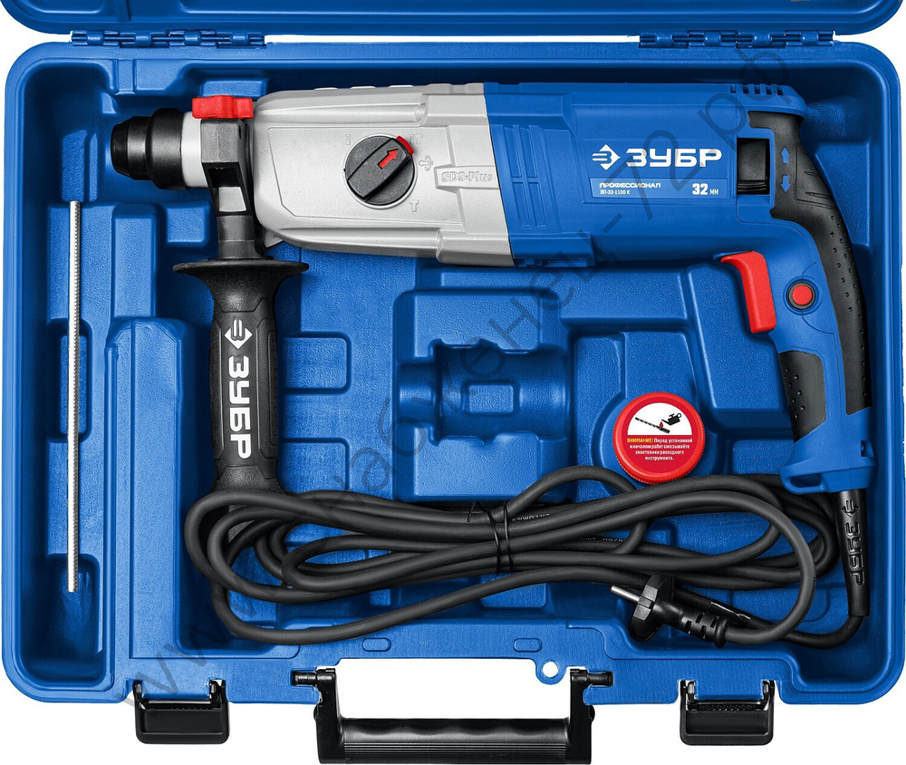 ЗУБР 32 мм, 1100 Вт, перфоратор SDS Plus, Профессионал (ЗП-32-1100 К)